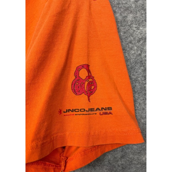 Vintage JNCO Jeans T Shirt Mens XL Orange Y2K 90s Sound Architecture Skater USA - Picture 3 of 15